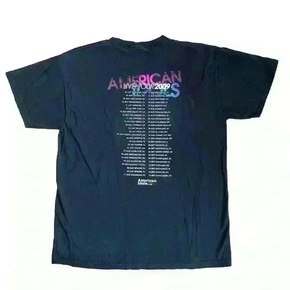 American Idol 2009 Tour Heavyweight Unisex Cotton Tee Shirt Concert Collectible - Picture 2 of 9